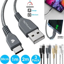 USB C Charging & Sync Charger Power Braided Cable for Lenovo Tab Tablet models