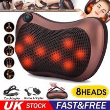 Neck and Back Massager Pillow with 3D Kneading - Electric Shiatsu Cushion UK