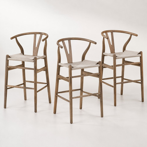 Grey wishbone bar stools - wishbone,