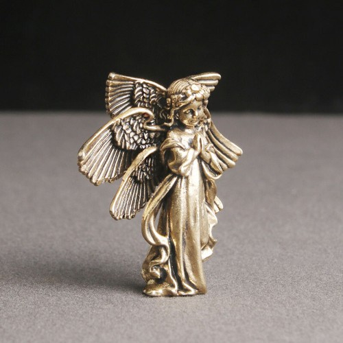 Solid brass angel figurine - brass,
