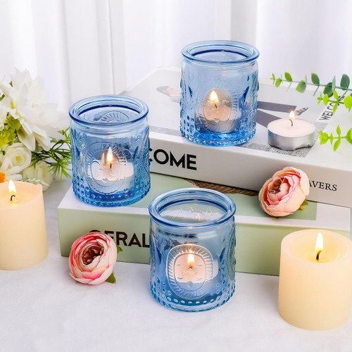 6pcs glass tea light candle - 6pcs,