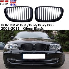 Glossy Black Front Kidney Grille Grill For BMW 1 SERIES E81 E82 E87 E88 2008-13