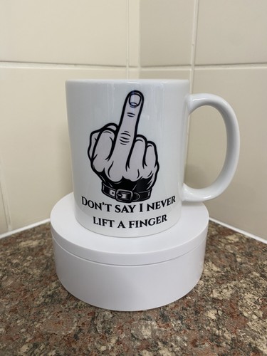 Never lift finger mug - finger,