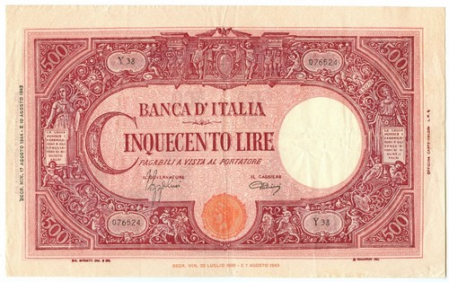 500 lire barbetti grande - 500,