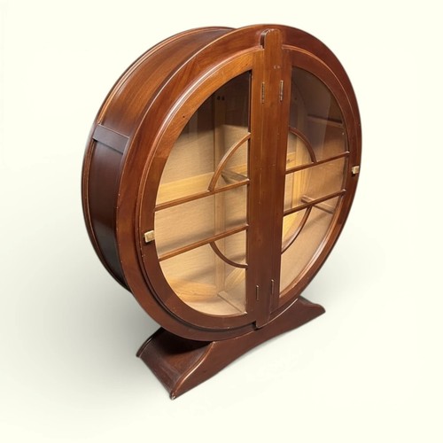 Art deco walnut round cocktail - art,
