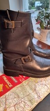 Triumph Black Buckled Motorcycle Boots Size 8
