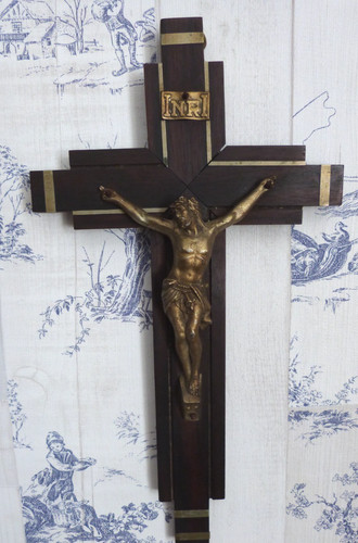 Large vintage french dark wood - french,