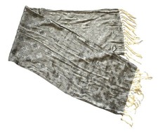 Mens Vintage 60s 70s Grey Geometric Patterned Scarf Retro Indie Mod