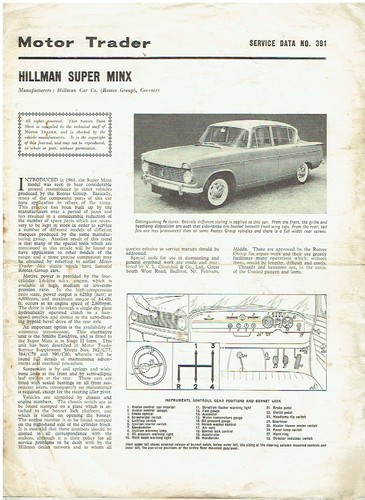 Hillman super minx serie - minx, i