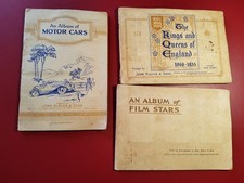  3x PLAYER'S CIGARETTE CARDS - FILM STARS/KINGS AND QUEENS/MOTOR CARS