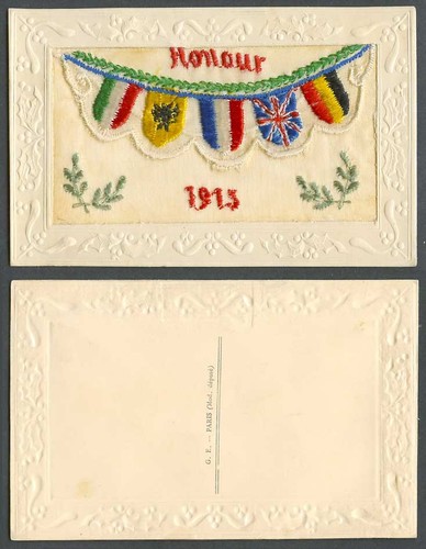 Ww1 silk embroidered old - ww1,
