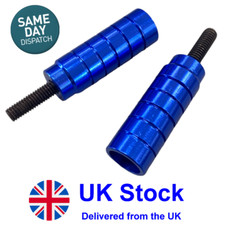 BLUE STUNT SCOOTER PEGS WITH HARDENED STEEL AXLE BOLTS (12.9) PAIR