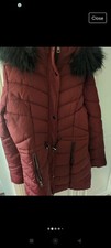 Women Burgundy Hooded Padded