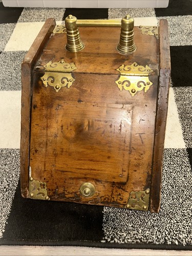 Antique wooden and brass - antique, coal