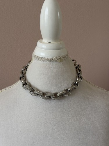 Chunky silver tone curb link - curb,