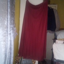 Burgundy Pleated Chiffon Skirt