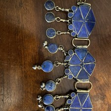 Genuine Vintage BELT - Ethnic Afghan Berber - Natural Lapis Lazuli - Handmade