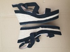 Primark Black Wedge Sandals Size 6 New