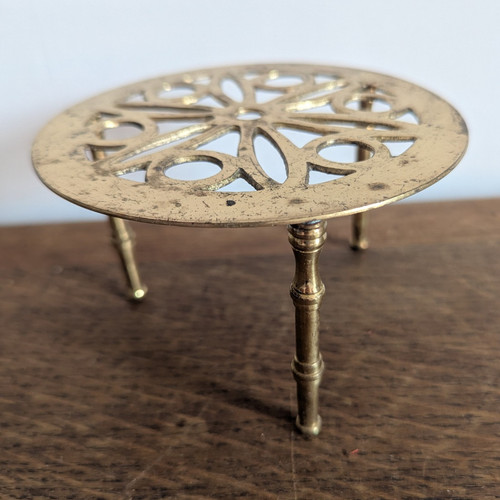 Vintage solid brass trivet - vintage,