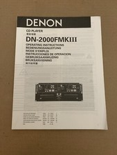 Denon DN-2000F MkIII Owners Manual Operating Instructions ONLY