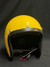 TT &CO LAMBRETTA BIKER YELLOW Vtg Style Open Face Slim Fit Low Profile Helmet