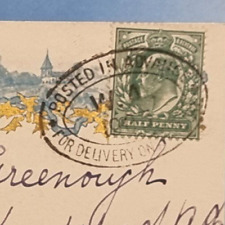 Postmark  Posted In Advance Postcard 1903 Warrington Delivery Christmas Day Rare