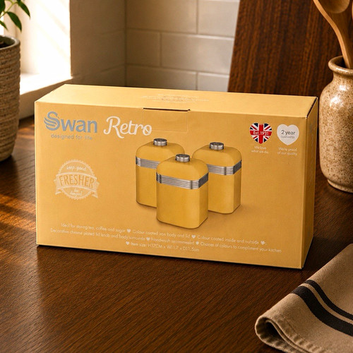 Swan retro yellow metal - metal, tea