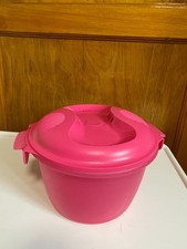 Tupperware Microwavable Rice Cooker with recipe card - pink