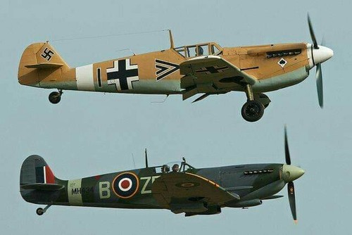 German 109 and - raf, spitfire