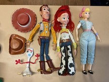 Disney Pixar Toy Story 15” Talking Woody with Hat Jessie with Hat Bo Peep, Forky