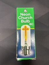 3 x Neon Cross Church Bulb BC 85mm x 35MM - soft red glow - NEW