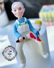 Painter, Decorator Man, artist Edible Fondant Handmade  Birthday  Cake Topper UK