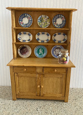 1:12  Antique Pine Finish Wooden Welsh Dresser with Accessories