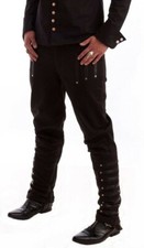 NECESSARY EVIL - Mephisto Gothic Pants Trousers Size S W34 / L30 Black Cotton  