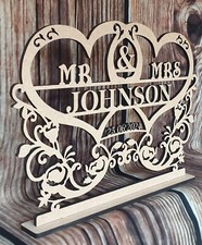Mr and Mrs Table Sign Freestanding Sign Wedding Table Décor  Wooden Letters