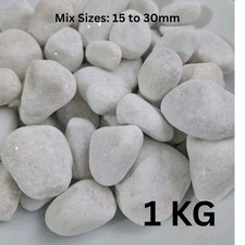 1kg x Decorative White Pebbles