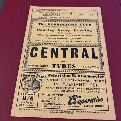 Southport millwall 1964 65 - v, 1964/65