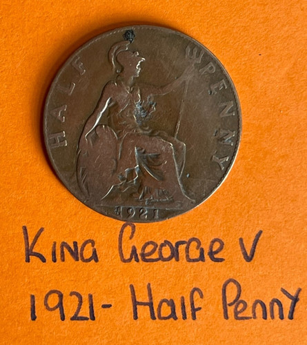 King george half penny coin - george, v