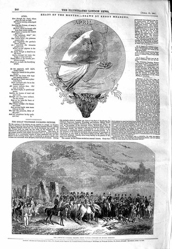 Old antique print 1847 - old,
