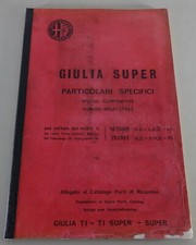 Parts Catalog Supplement Alfa Romeo Giulia TI / TI Super / Super As Of 12/1970