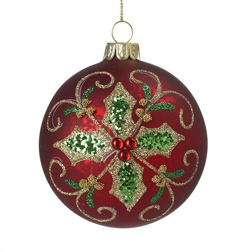 Red gem and holly design - red,