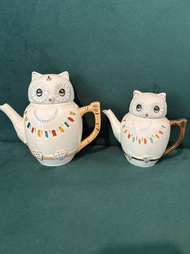 Vintage ceramic owl teapot duo - ceramic,