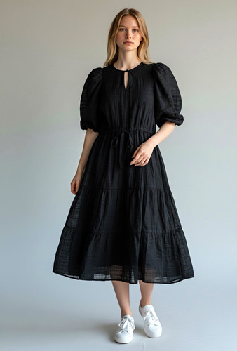 Oliver bonas black midi dress - oliver,