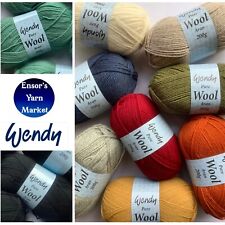 WENDY WOOLS Pure Wool Aran 200g (100% British Wool) 8 Shades
