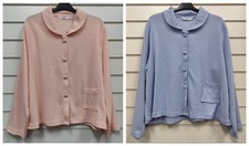 Marlon Ladies Waffle Bed Jacket Gown UK Sizes 8-22 Pink  Blue