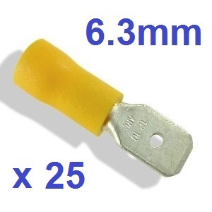 Yellow male spade crimp - 25,