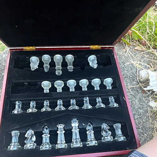 Glass chess set mirrored - chess,