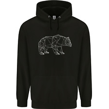 Polygon Grizzly Bear Mens 80% Cotton Hoodie