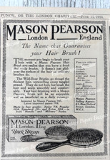 Mason Pearson Hair Brush London England antique 1924 small print advert