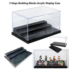 Acrylic Display Case for Brick Figure Minifigure 3 Unmovable Steps Storage Box